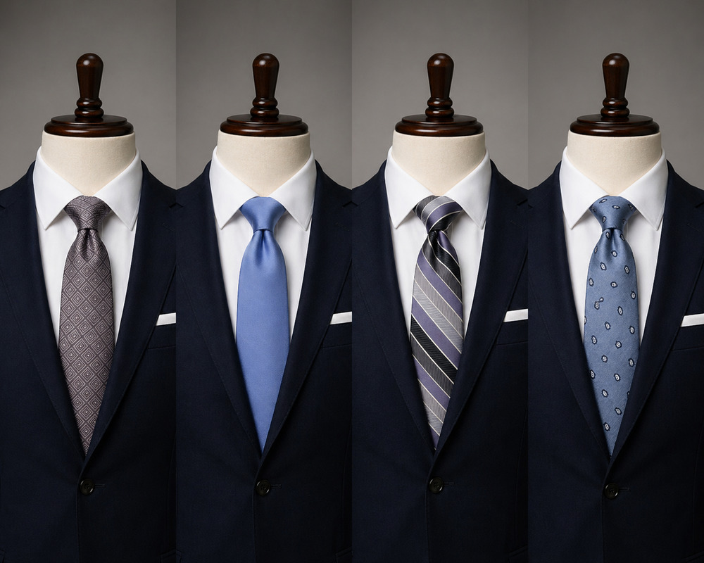 Men’s Designer Tie Lot Blue Lavender Paisley Striped Geometric 4 Neckties